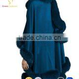 Ladies New Style Winter Wholesale Cashmere Poncho With Rabbit Fur Poncho thumbnail-4