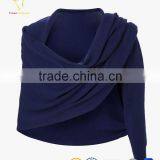 Navy Blue Wrap Poncho Shawl thumbnail-3