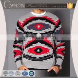 long sleeve round neck cotton pullover southwestern knitted pullover men sweater