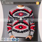 Long Sleeve Round Neck Cotton Pullover Southwestern Knitted Pullover Men Sweater thumbnail-1
