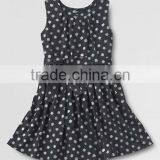 LITTLE GIRLS SLEEVELESS PRINTED KNOT FRONT DRESS