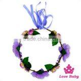 Whloesale Fairy Crown Floral Petals Hair Accessories Flower Garland Bridal Tiara Birthday Headband thumbnail-2