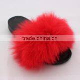 Myfur Factory Price Wholesale Custom Raccoon Fur Lined Sandals Spring Indoor Slipper thumbnail-2