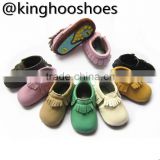 high quality hot sale baby moccasins with rubber sole