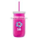 USA Made 27 oz Tritan Mason Jar With Screw-On Lid and Digital Imprint - Measurements Molded Into Side of Jar thumbnail-6