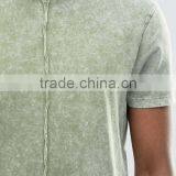Longline T-Shirt In Acid Wash/stone Washed Green thumbnail-1