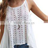 Fashion Summer Customize Women's White Sleeveless Top For Wholesale 2017 thumbnail-4