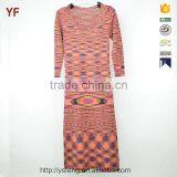 Latest Western Winter Long One Piece Dress Women Sweater thumbnail-1