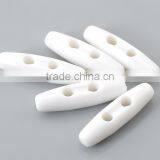 High Quality 20PCs White 2 Holes Resin Toggle Sewing Buttons For Coats thumbnail-3