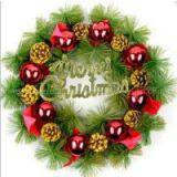 M109 Christmas Wreath Factory Supply Balls and Pine Cones Advent Wreath thumbnail-1