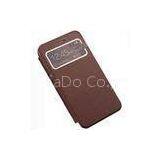 High - Grade PU Samsung Cell Phone Covers In Red / Black / White / Pink / Brown / Gold