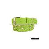 Green Ladies' Beaded Belt With Grommet/ Star Shape Studs thumbnail-1