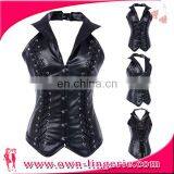 High Quality Waist Shaper Corset Ladies Leather Corset Steampunk Corset thumbnail-3
