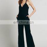 Long Pant Jumpsuit Black Polyester Jumpsuit Designer Jumpsuit Women thumbnail-2