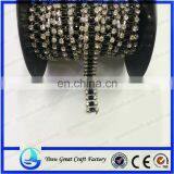 Dress Fancy Rhinestone Metal Cup Chain Crystal Flower Rhinestone Chain Trimming Rhinestone Cup Chain for Wedding thumbnail-1