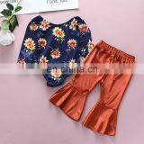 Baby Girl Clothes Newborn Infant Autumn 2Pcs Set Cotton T-shirt Pants Headband Fall Outfits Clothes Baby Girls Clothing Suit thumbnail-2