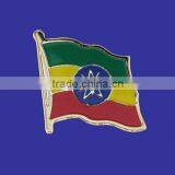 Custom design high quality cloisonne hard enamel filled Ethiopia Flag Lapel Pin