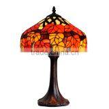 12"W Wholesale Stained Glass Table Lamp Shade Maple Leaf Tiffany Lamp Art Deco Lamp Creative Table Lamps