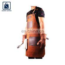 Leading Supplier of Matching Stitching Vintage Style Hot Selling Unique Design Genuine Leather Cooking Apron thumbnail-3