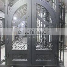 Unique Residential Round Safety Custom Wrought Iron Entry Front Door thumbnail-4