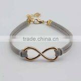 Various Colors in Stock Gold Plated Infinity Leather Bracelets Man/woman Popular Discount Cheap Price Gift thumbnail-3