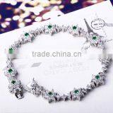 Nice Look Spring Summer 16/17 Flower Design Green Colored Stones Setting Women Bracelet thumbnail-5