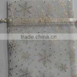 Xmas/party/festive/jewelry/ Gifts/candy Packaging Bags With Glitter Snowflake Printed Fabric Present Pouch thumbnail-1