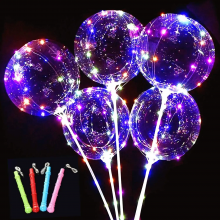 Wholesale Inflatable Wide Mouth Clear Led Bobo Bubble Transparent Light Up Bobo Balloons and Flashing Led With Sticks thumbnail-2