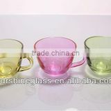 Bright in colour 250ML beautiful glass mug with sprayed color