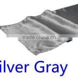 Hot Selling Ployester Satin Table Runner for Wedding Decoration, Silver Gray Color thumbnail-1