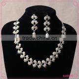 Women Wedding Dress Jewelry Sets Short Chain Pearl Necklace Earring Set thumbnail-1