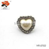 beautifl heart love rhinestone large gemstone ring wholesale