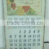 shabby rust flower calendar design frameless painting