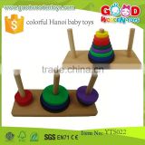 Educational Wooden Toys Ring Toss Game Colorful Hanoi Wooden Baby Toys