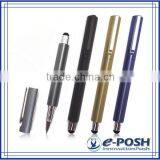 Triangle Aluminum Extrusion Barrel Touch Screen Roller Ball Point Pen With Stylus thumbnail-1