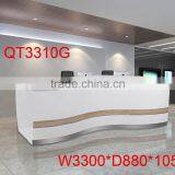 High Quality Tufted Reception Desk for 2 People Mdf Wood Factory Sell Directly QT3310