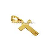 Fashion Gold Plated Jewelry Stainless Steel Scriptures Cross Necklace Pendant thumbnail-5