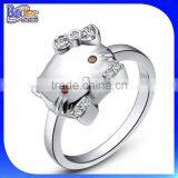 Cute Open Cartoon Ring Custom Engraved Letter Message Ring 925 Sterling Silver Hand Engraved Silver Ring thumbnail-3