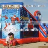 Top design SPIDEMAN classical inflatable bouncy and slide combo castle