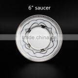 With Silver Color Decal 250ml Ceramic Coffee Cup Round Shape Bone China Tea Cup With Saucer thumbnail-4