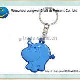 Custom Hippo 2d Soft Pvc Keychain/pvc Soft Keychain/3d Pvc Keychain