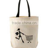 Natural Cotton Shoppers Bag With Long Handle