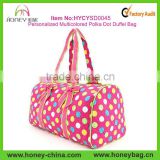 Trendy Fashion Quilted Colorful Polka Dot Duffel Bags