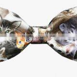 Custom photo print fashion design cotton bowtie with kitten print