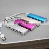 High Speed Super Slim Aluminum Usb 2.0 Hub 4 Ports