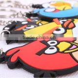 Cartoon 3D Birds custom your design silicone key chain rings factory