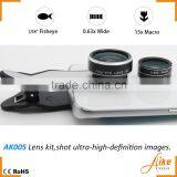 Innovative Phone Accessories Clip 198 Degree Fisheye Lens 0.63x Super Wide Angle Lens+15x Macro Lens Smartphone Special Lens thumbnail-3