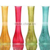 Ribbed Antique Colored Glass Vase thumbnail-1