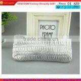 2014 Fashion Silver Wrinkle PU Cosmetic Pouch Bag With Zipper thumbnail-1