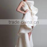 (MY20150907C) MARRY YOU New Collection Romantic Angel Sexy Short Front Long Back Wedding Dress thumbnail-2